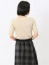 快適機能 ワイドリブ クルーネック 半袖ニット