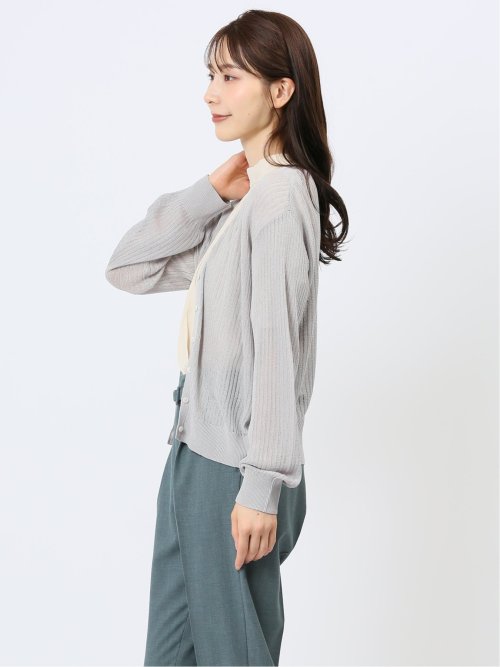 ラメシアー リブカーディガン