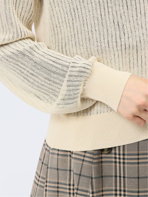 ラメシアー リブカーディガン