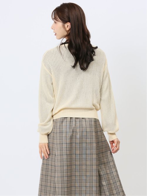 ラメシアー リブカーディガン