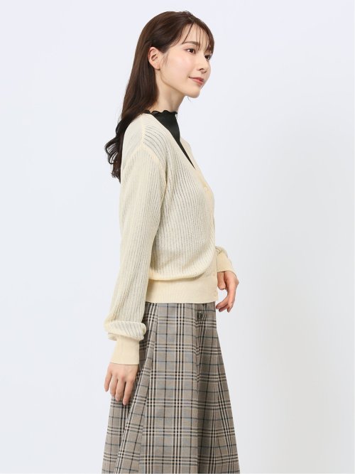 ラメシアー リブカーディガン