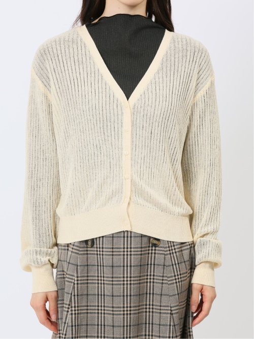 ラメシアー リブカーディガン