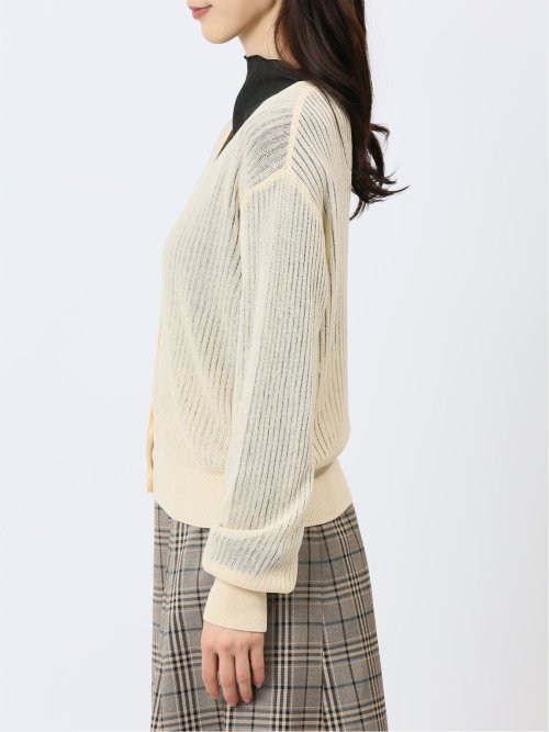 ラメシアー リブカーディガン