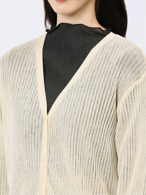 ラメシアー リブカーディガン