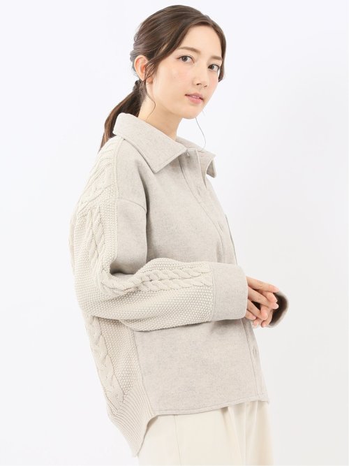 ウォッシャブル ハイブリッド ニットアウター