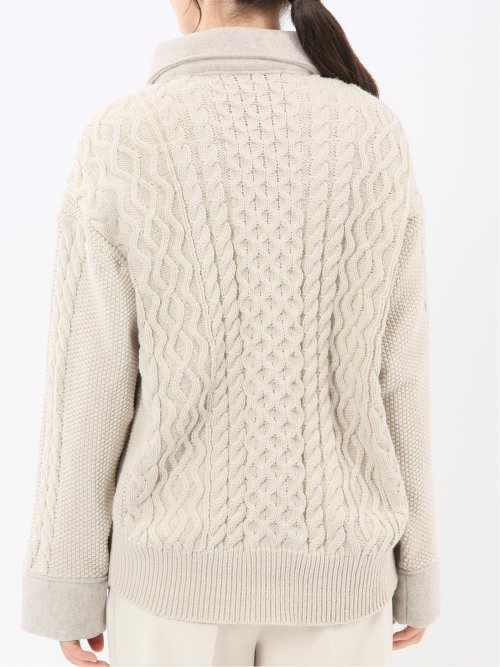 ウォッシャブル ハイブリッド ニットアウター