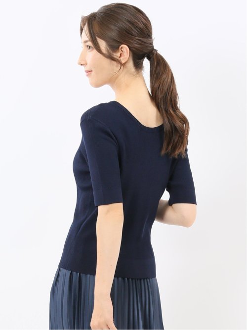 ハンドウォッシャブル 前後2WAY 半袖ニット