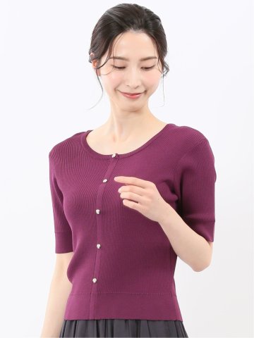 ハンドウォッシャブル 前後2WAY 半袖ニット