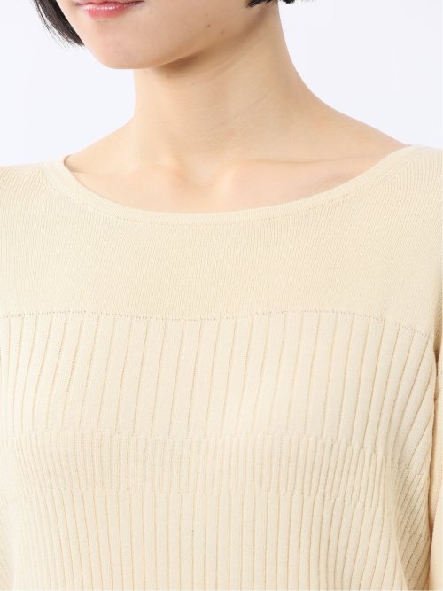 クルーネック 7分袖 ニットプルオーバー