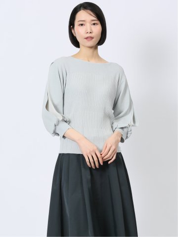 クルーネック 7分袖 ニットプルオーバー