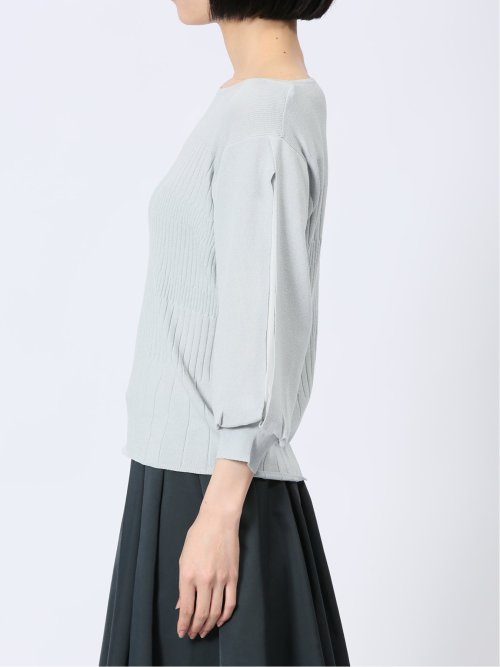 クルーネック 7分袖 ニットプルオーバー