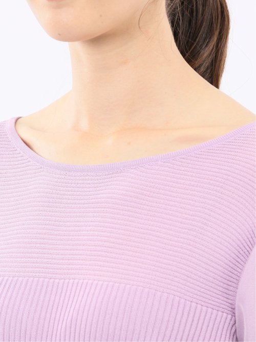 ハンドウォッシャブル 袖チュール ニットプルオーバー