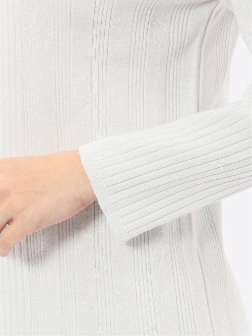 ハンドウォッシャブル ラメリブ ハイネック ニットプルオーバー