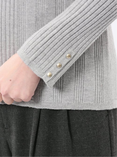 ハンドウォッシャブル ラメリブ ハイネック ニットプルオーバー