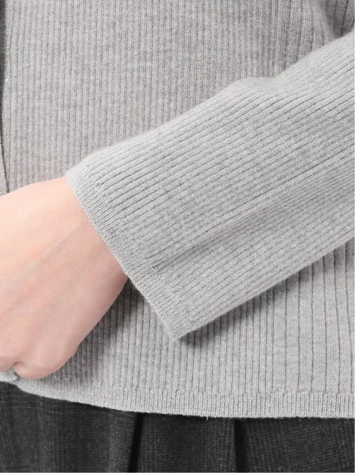 ハンドウォッシャブル ラメリブ Vネック ニットカーディガン