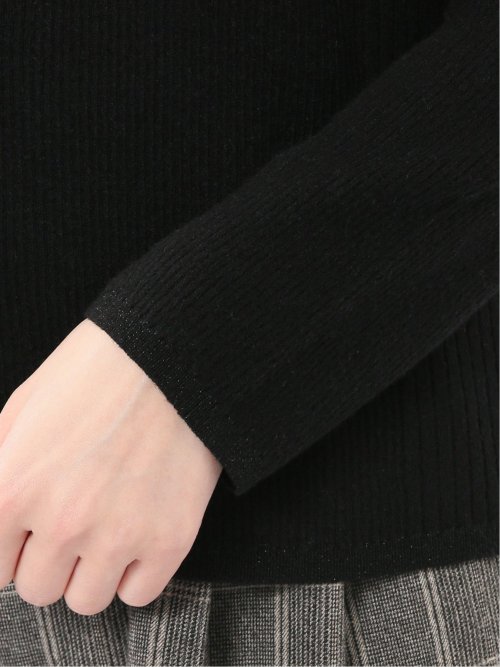 ハンドウォッシャブル ラメリブ Vネック ニットカーディガン