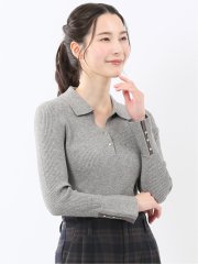 ハンドウォッシャブル リブ ポロニット