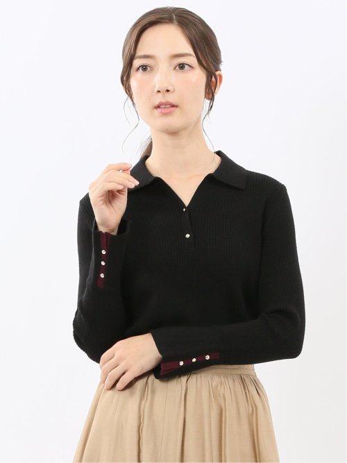 ハンドウォッシャブル リブ ポロニット