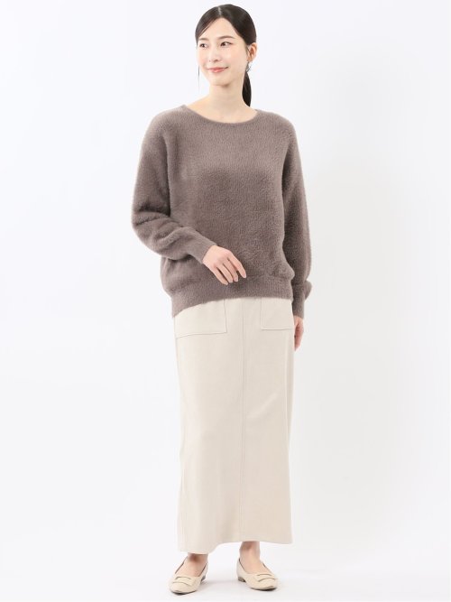 ハンドウォッシャブル フェザー クルーニットプルオーバー