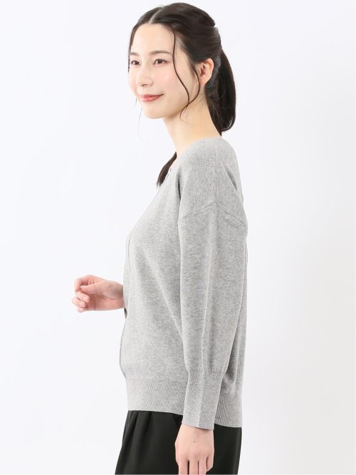 ハンドウォッシャブル センターハギ Vネック ニットプルオーバー