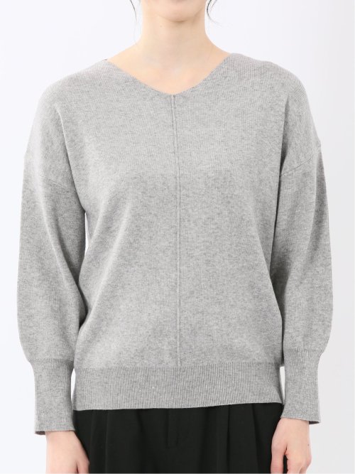 ハンドウォッシャブル センターハギ Vネック ニットプルオーバー