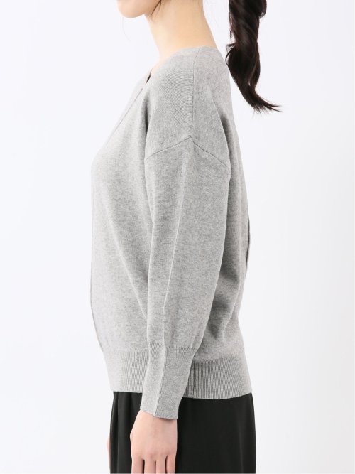 ハンドウォッシャブル センターハギ Vネック ニットプルオーバー