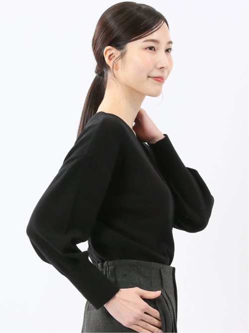 ハンドウォッシャブル センターハギ Vネック ニットプルオーバー