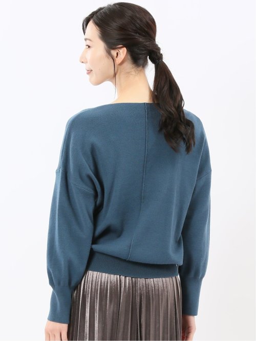 ハンドウォッシャブル センターハギ Vネック ニットプルオーバー