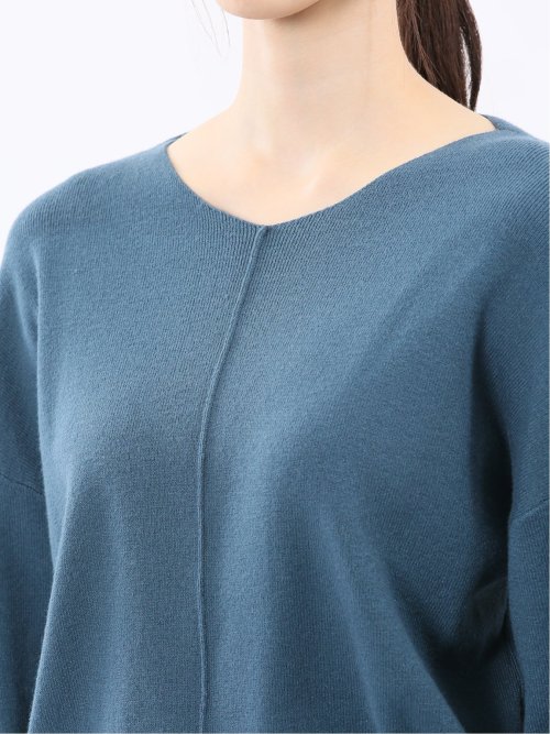 ハンドウォッシャブル センターハギ Vネック ニットプルオーバー