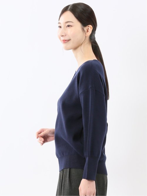ハンドウォッシャブル センターハギ Vネック ニットプルオーバー