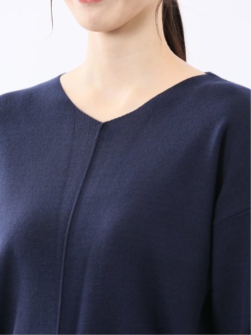 ハンドウォッシャブル センターハギ Vネック ニットプルオーバー