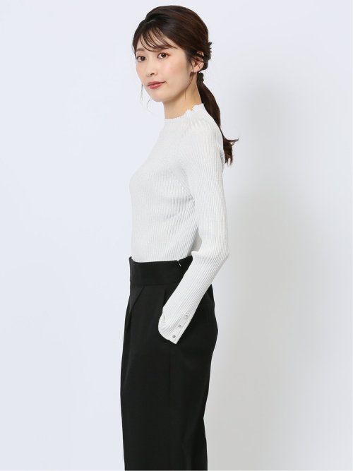 ラメリブニット ハイネックプルオーバー