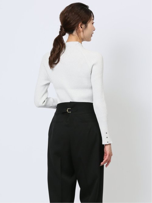 ラメリブニット ハイネックプルオーバー