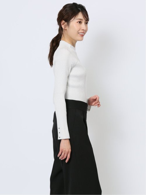 ラメリブニット ハイネックプルオーバー