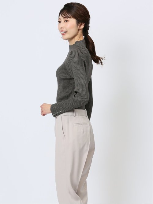 ラメリブニット ハイネックプルオーバー