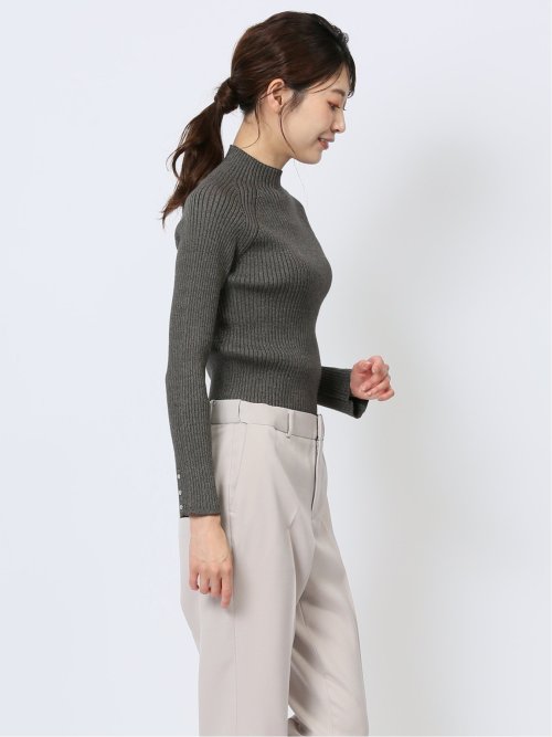 ラメリブニット ハイネックプルオーバー