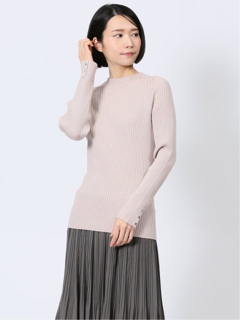ラメリブニット ハイネックプルオーバー