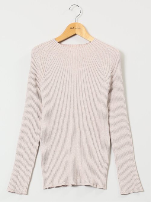 ラメリブニット ハイネックプルオーバー