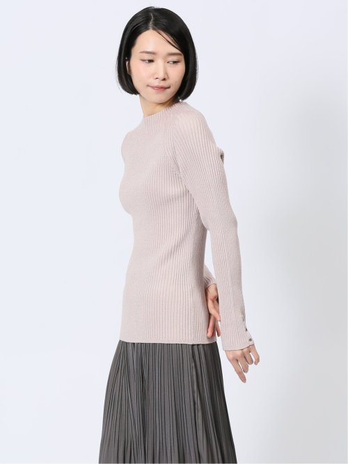 ラメリブニット ハイネックプルオーバー