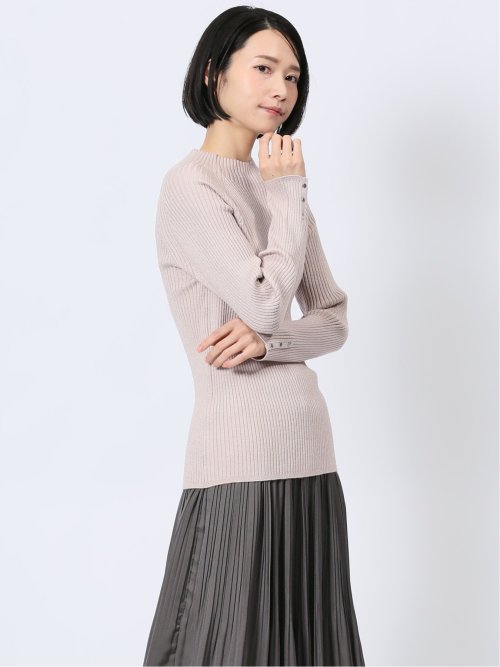 ラメリブニット ハイネックプルオーバー