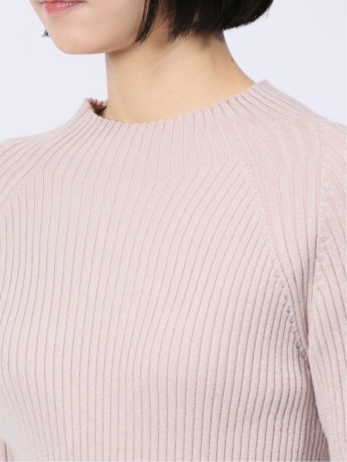 ラメリブニット ハイネックプルオーバー