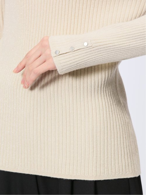 ラメリブニット ハイネックプルオーバー