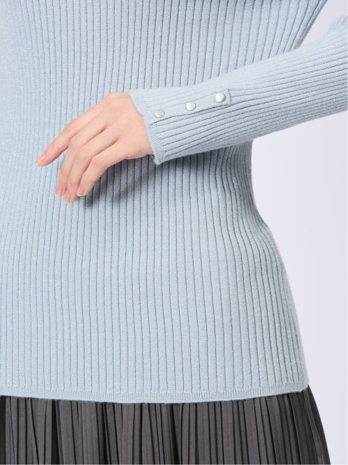 ラメリブニット ハイネックプルオーバー