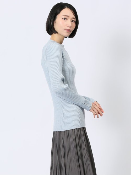 ラメリブニット ハイネックプルオーバー