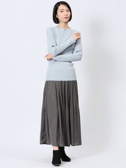 ラメリブニット ハイネックプルオーバー