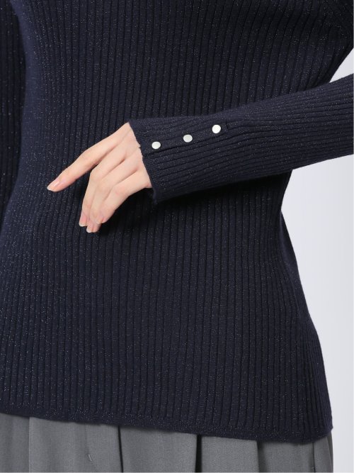 ラメリブニット ハイネックプルオーバー