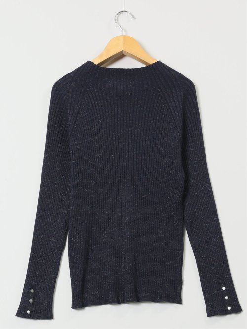 ラメリブニット ハイネックプルオーバー