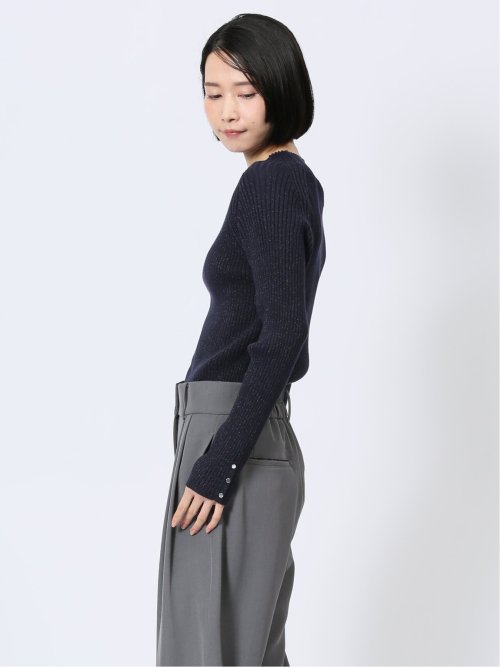 ラメリブニット ハイネックプルオーバー