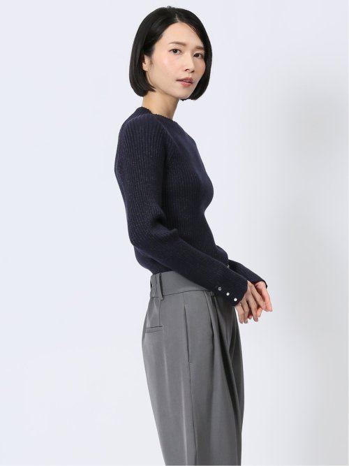 ラメリブニット ハイネックプルオーバー