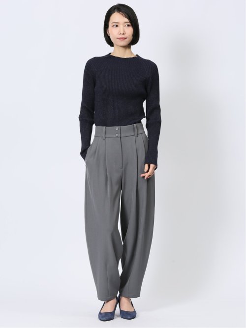 ラメリブニット ハイネックプルオーバー